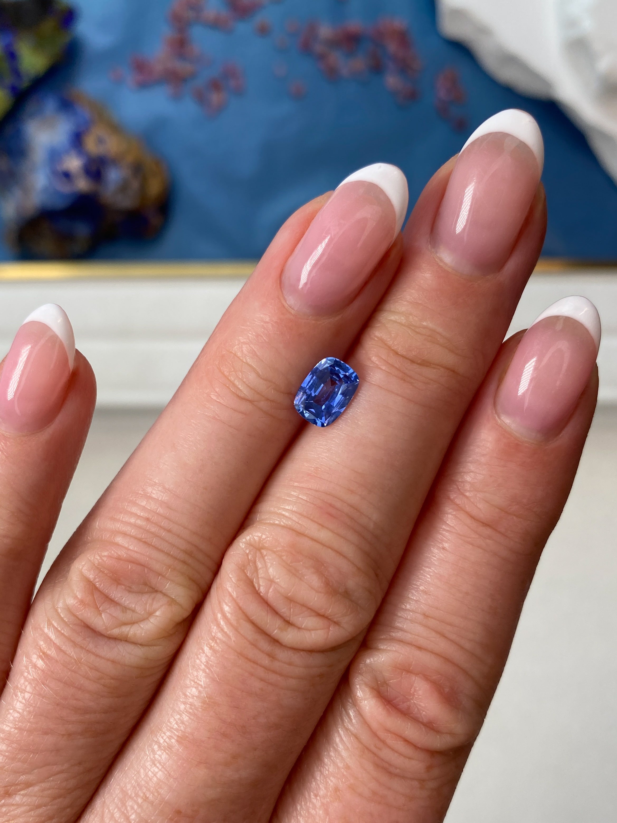 1.19ct Cornflower Blue Sapphire Cushion Cut