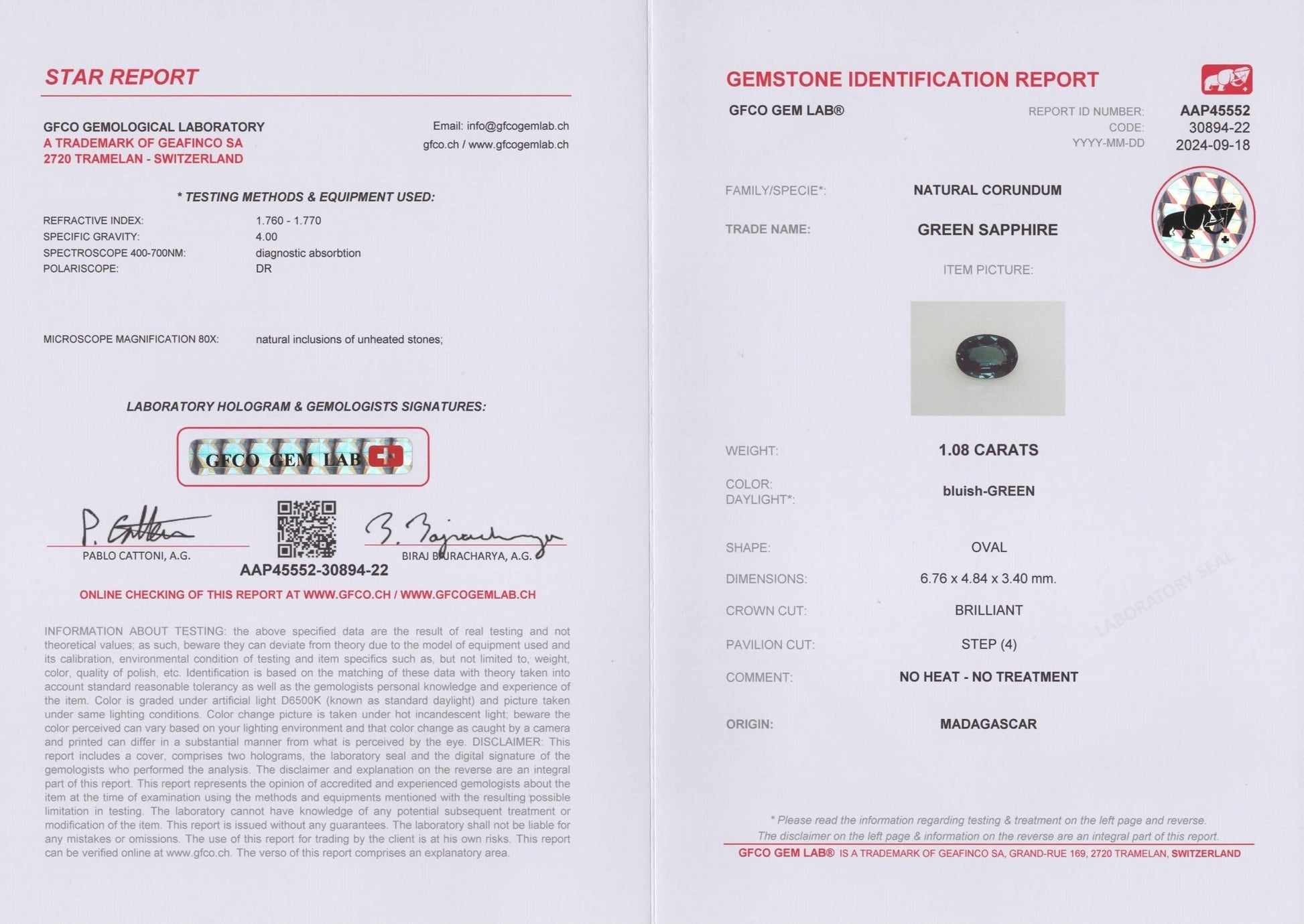 1.08ct Teal Sapphire - The Sapphire Merchant