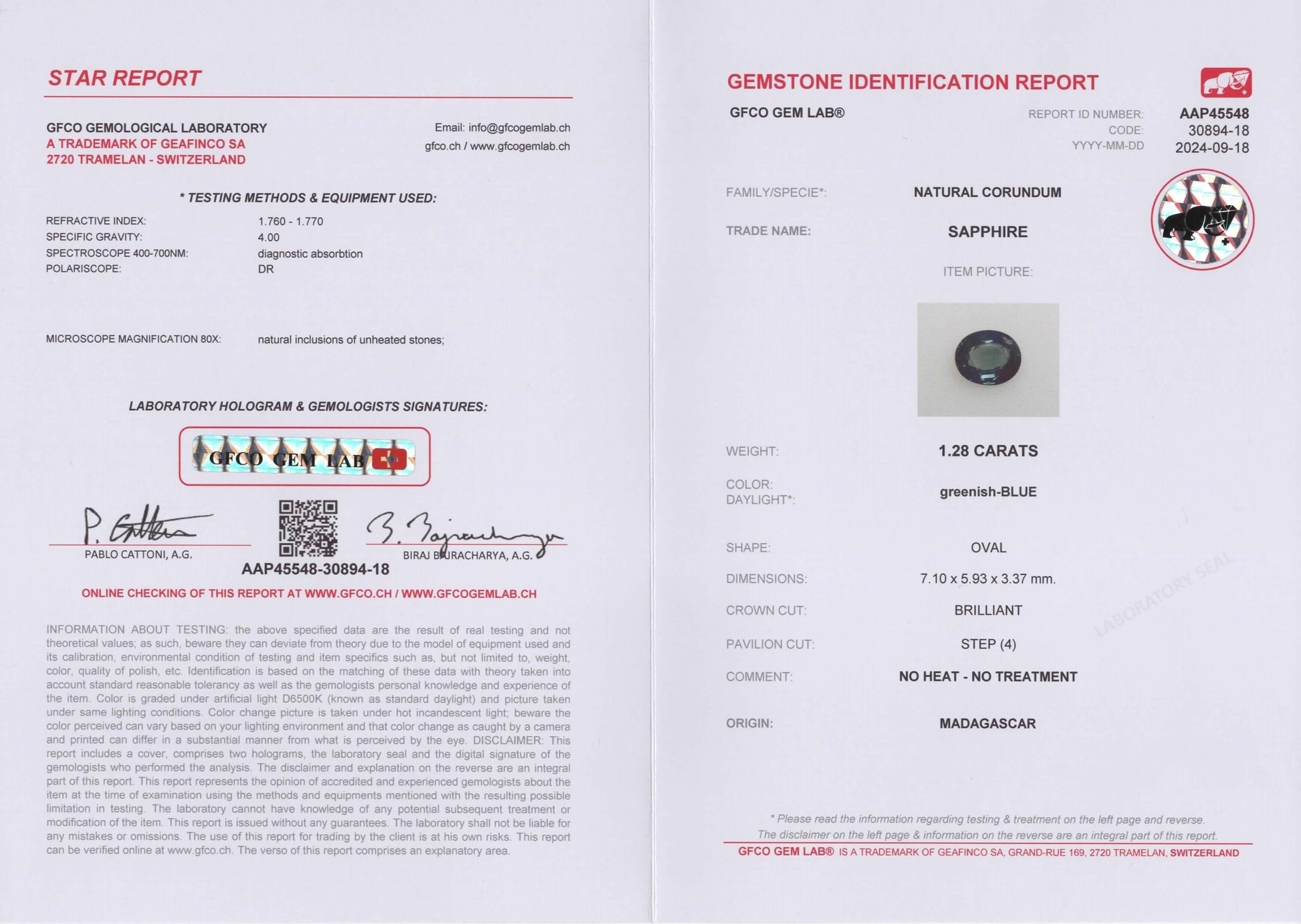1.28ct Mermaid Sapphire - The Sapphire Merchant