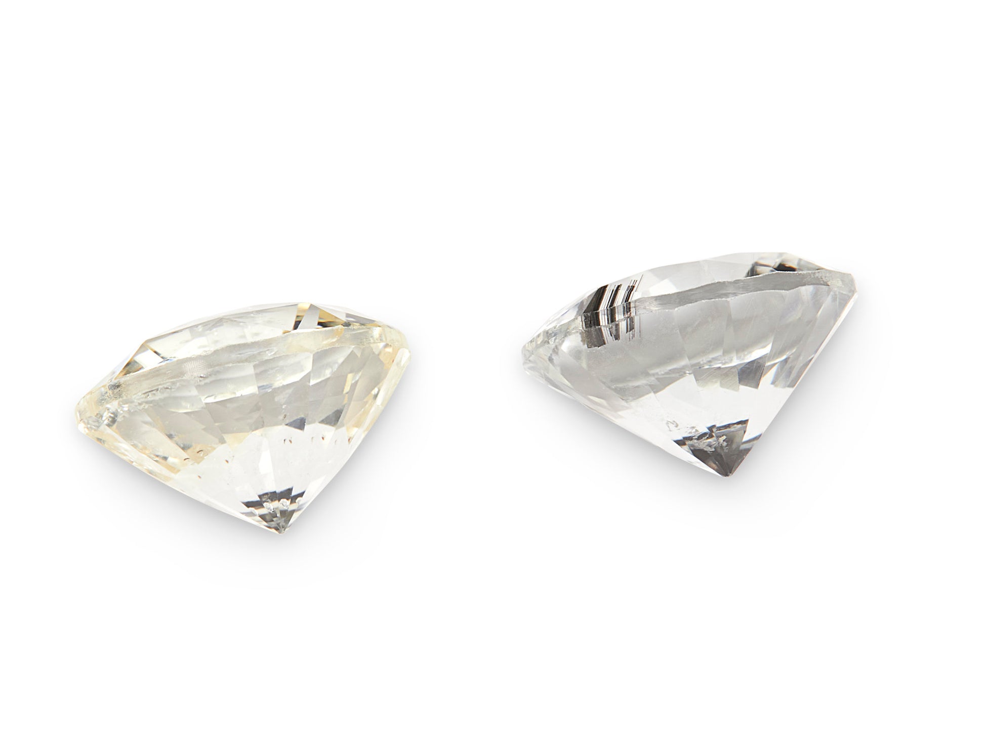 2.06ct White Sapphire Pair - The Sapphire Merchant