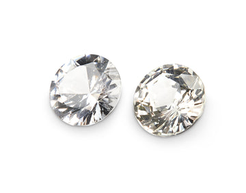 2.06ct White Sapphire Pair - The Sapphire Merchant