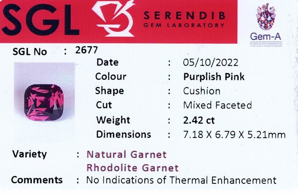 2.42ct Rhodolite Garnet - The Sapphire Merchant