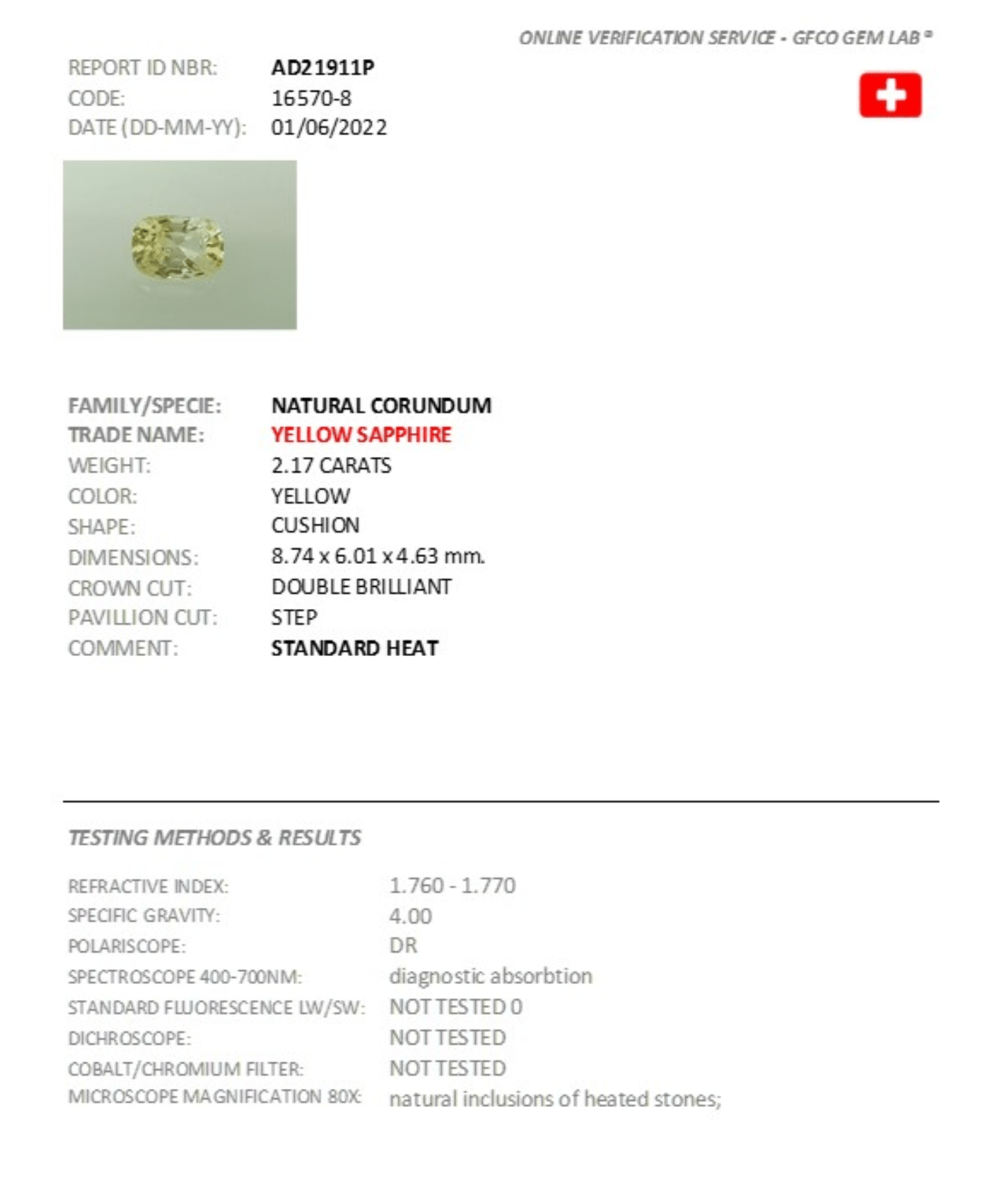 2.17ct Yellow Sapphire - The Sapphire Merchant