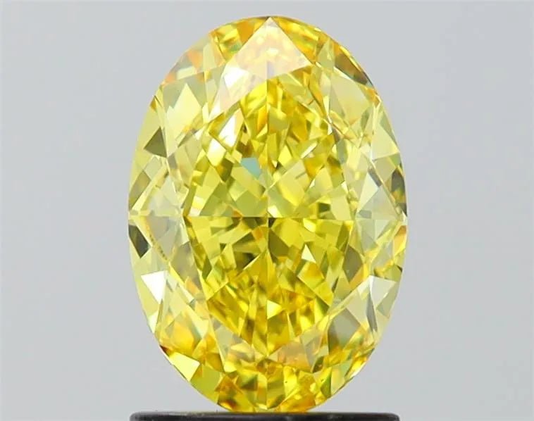 1.71ct Oval Lab Grown Diamond (Colour Fancy Vivid Yellow, Clarity VS1, IGI Certified) - The Sapphire Merchant