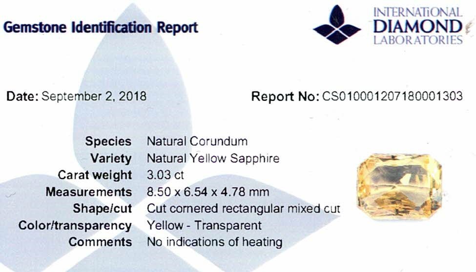3.03ct Yellow Sapphire - The Sapphire Merchant