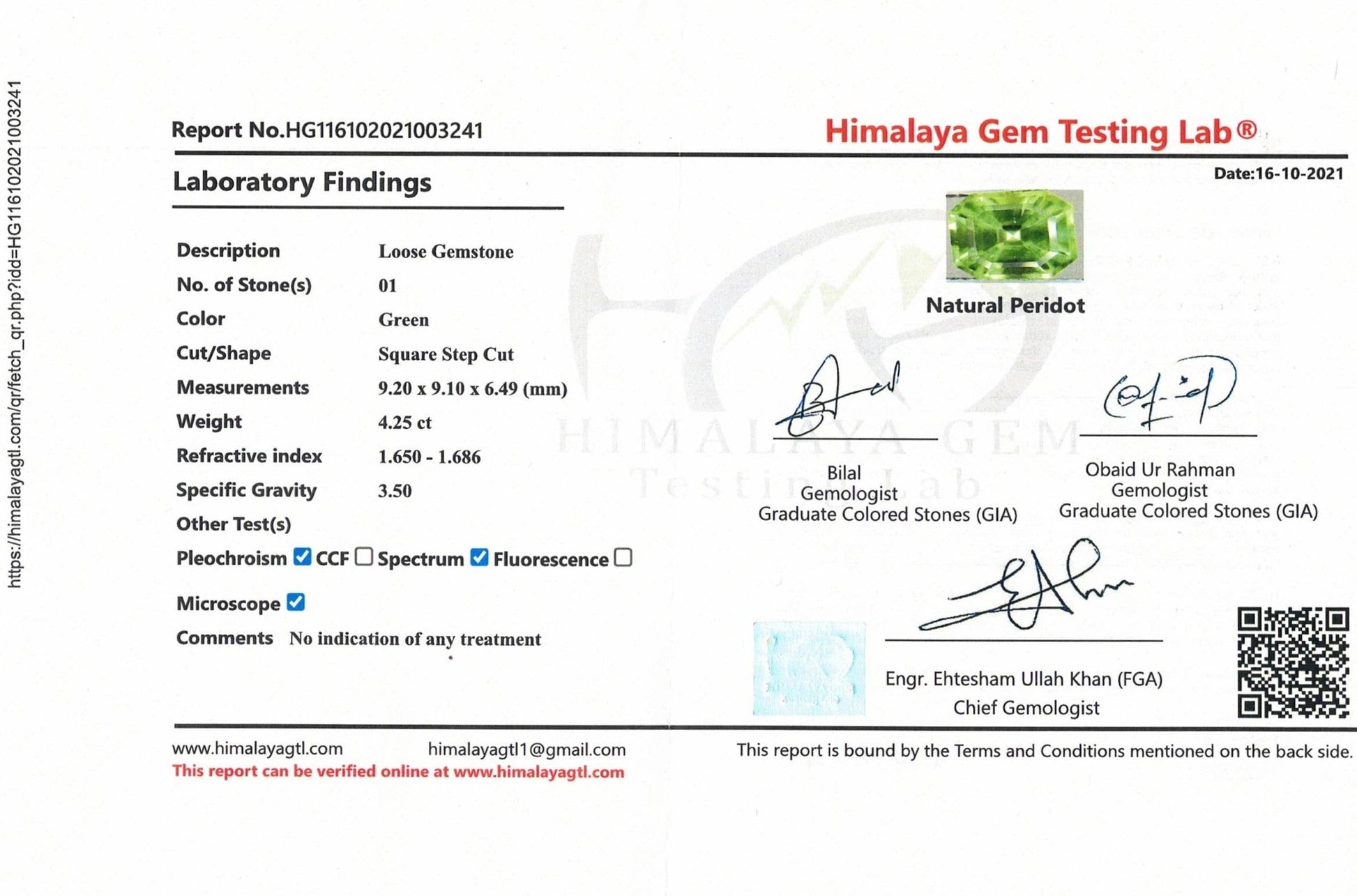 4.25ct Peridot - The Sapphire Merchant