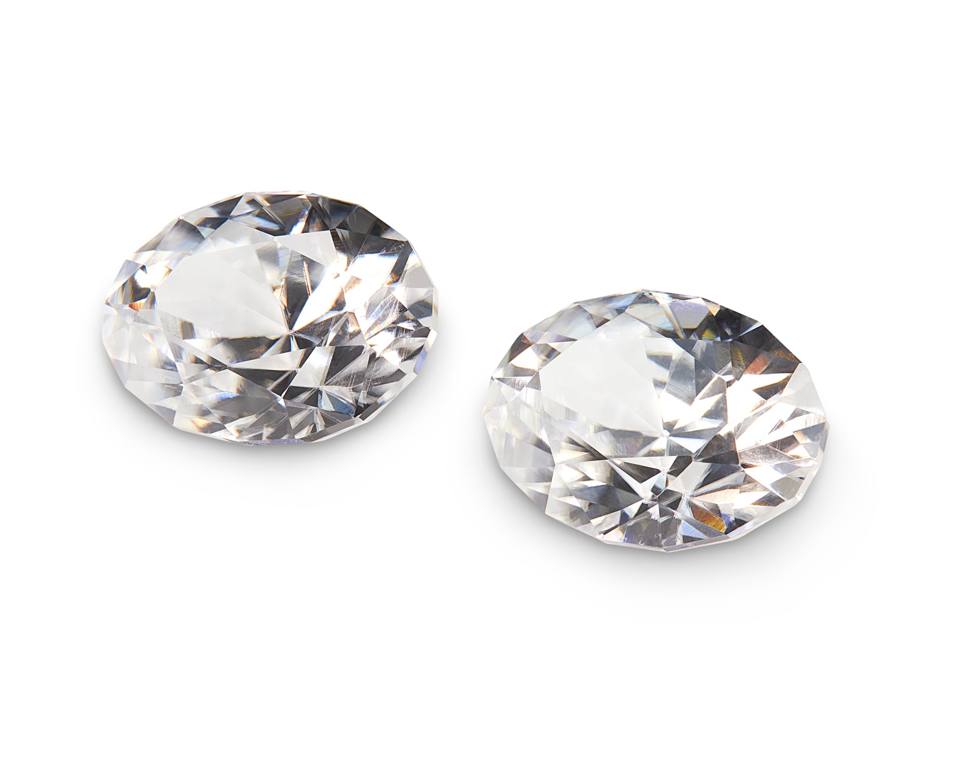 4.90ct White Zircon Pair - The Sapphire Merchant