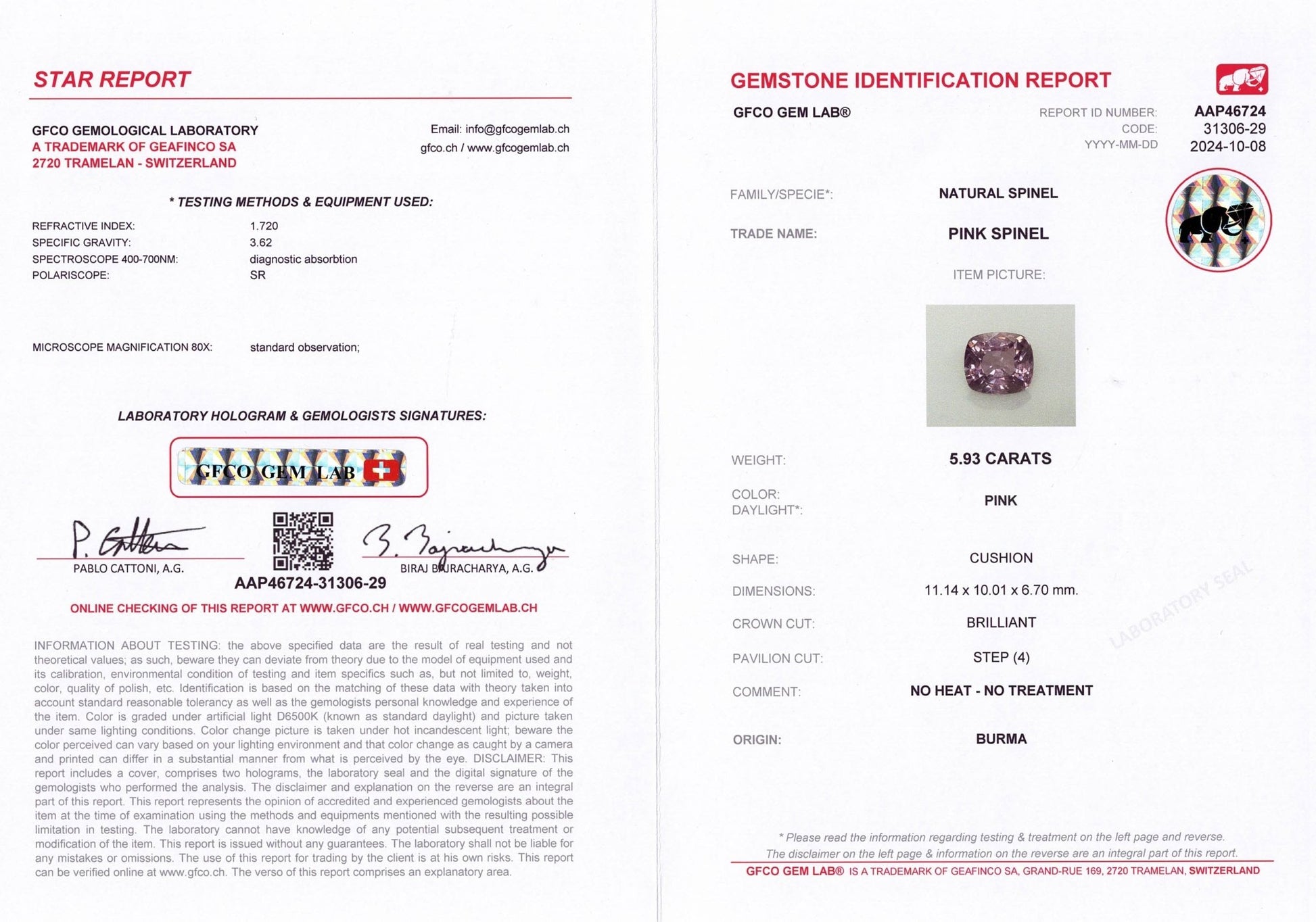 5.93ct Baby Pink Burmese Spinel - The Sapphire Merchant