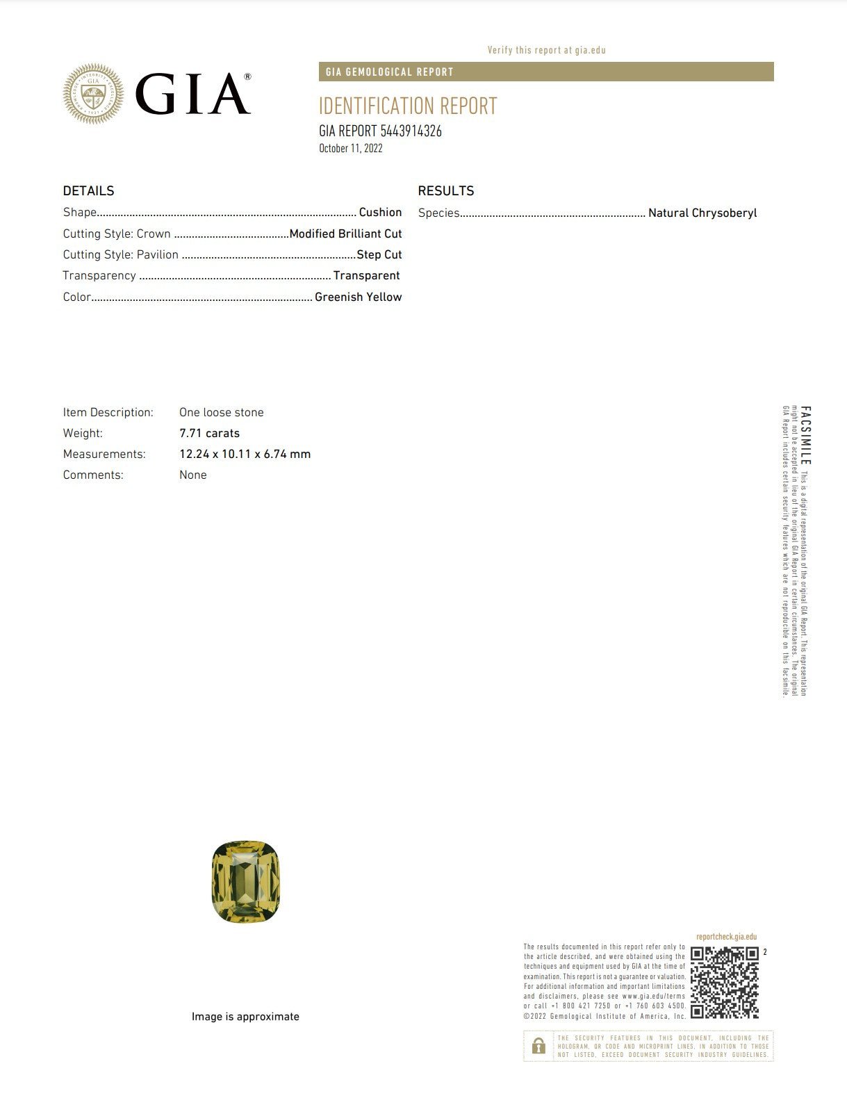 7.71ct Chrysoberyl - The Sapphire Merchant