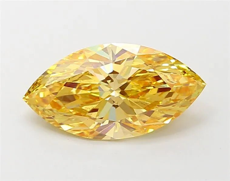 2.01ct Marquise Lab Grown Diamond (Colour Fancy Vivid Brownish Yellow, Clarity VS2, IGI Certified) - The Sapphire Merchant