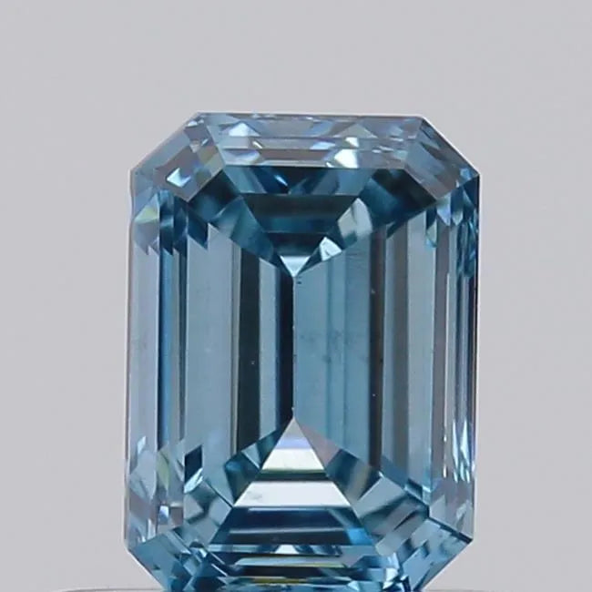 0.52ct Emerald Lab Grown Diamond (Colour Fancy Vivid Blue, Clarity VS1, IGI Certified)