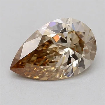 0.58ct Pear Lab Grown Diamond (Colour Fancy Light Brown, Clarity VVS2, IGI Certified)