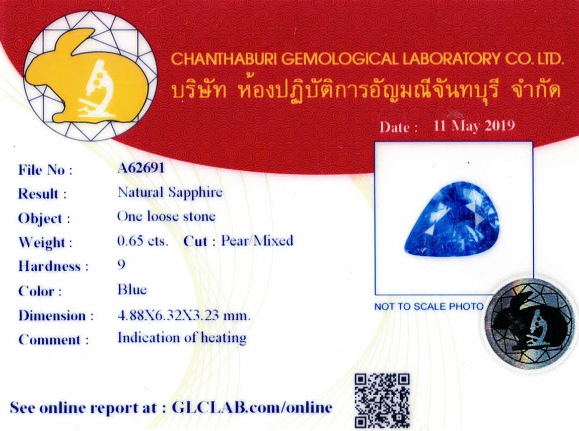 0.65ct Royal Blue Sapphire