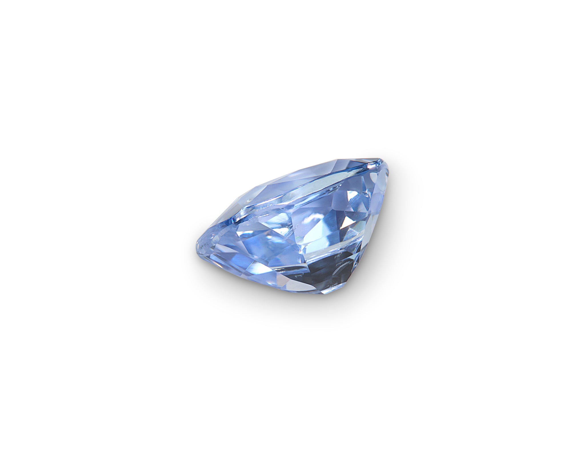 Blue gemstone on a white background