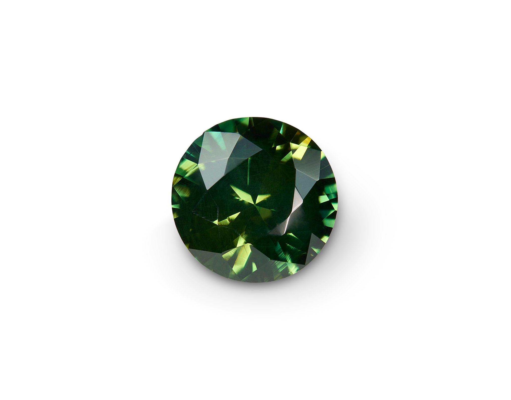 0.89ct Green Sapphire Round Brilliant Cut