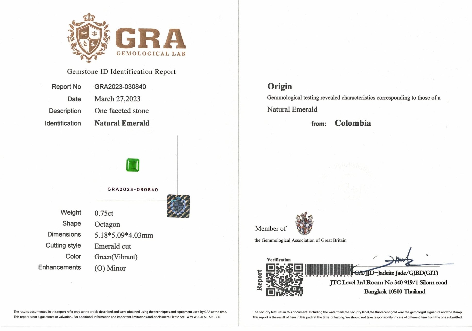 0.75ct Colombian Emerald - The Sapphire Merchant