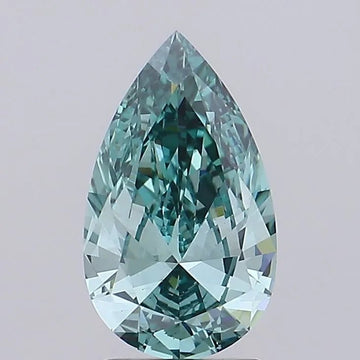 2.00ct Pear Lab Grown Diamond (Colour Fancy Vivid Blue Green, Clarity VS1, IGI Certified) - The Sapphire Merchant