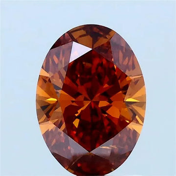 1.01ct Oval Lab Grown Diamond (Colour Fancy Deep Orange, Clarity SI2, IGI Certified)