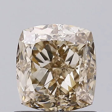 1.06ct Cushion modified Natural Diamond (Colour Fancy Light Brown, Clarity VS2, GIA Certified)