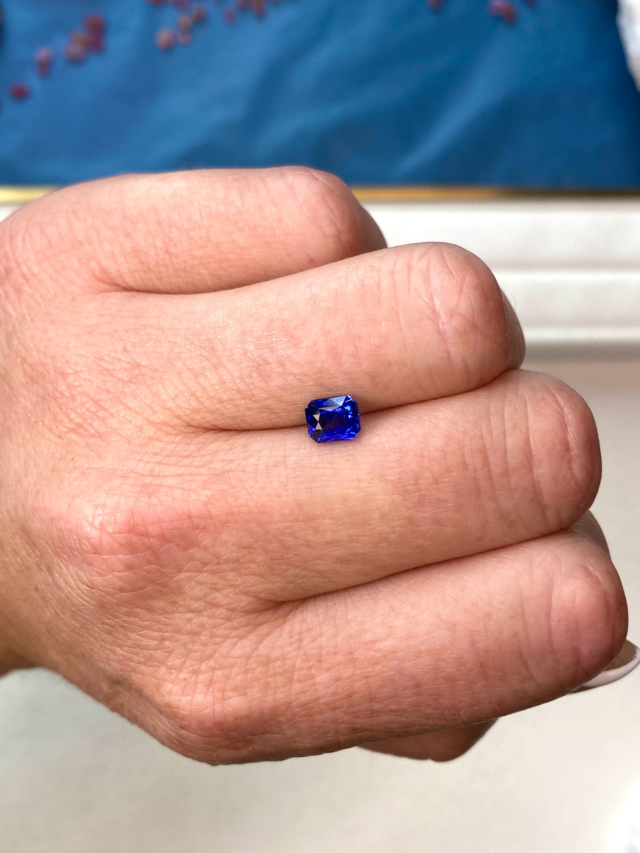1.07ct Royal Blue Sapphire Radiant Cut