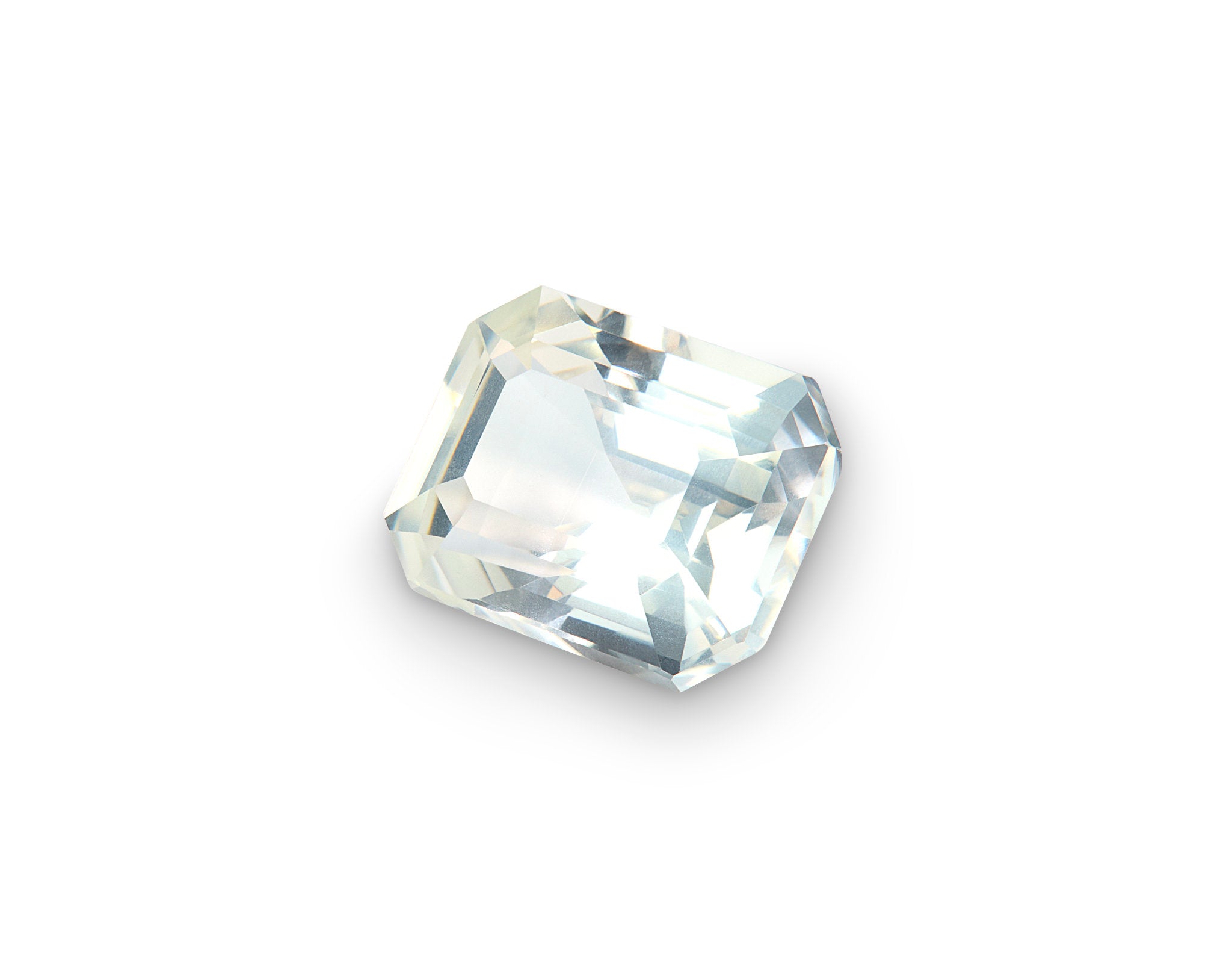 1.09ct White Sapphire Emerald Cut Sri Lanka