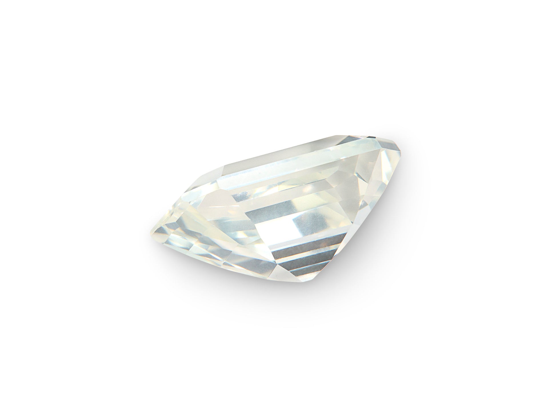 1.09ct White Sapphire Emerald Cut Sri Lanka