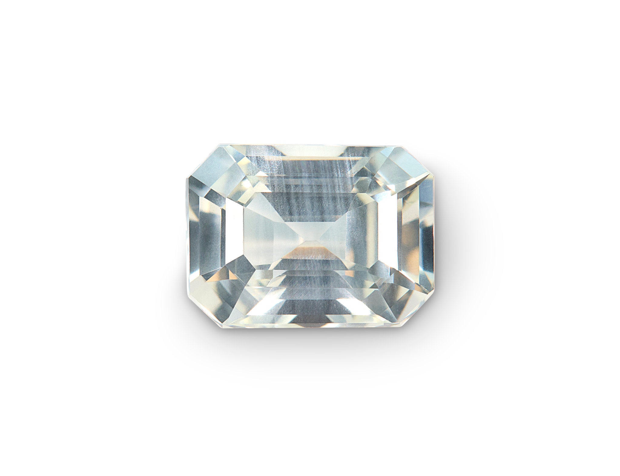 1.09ct White Sapphire Emerald Cut Sri Lanka