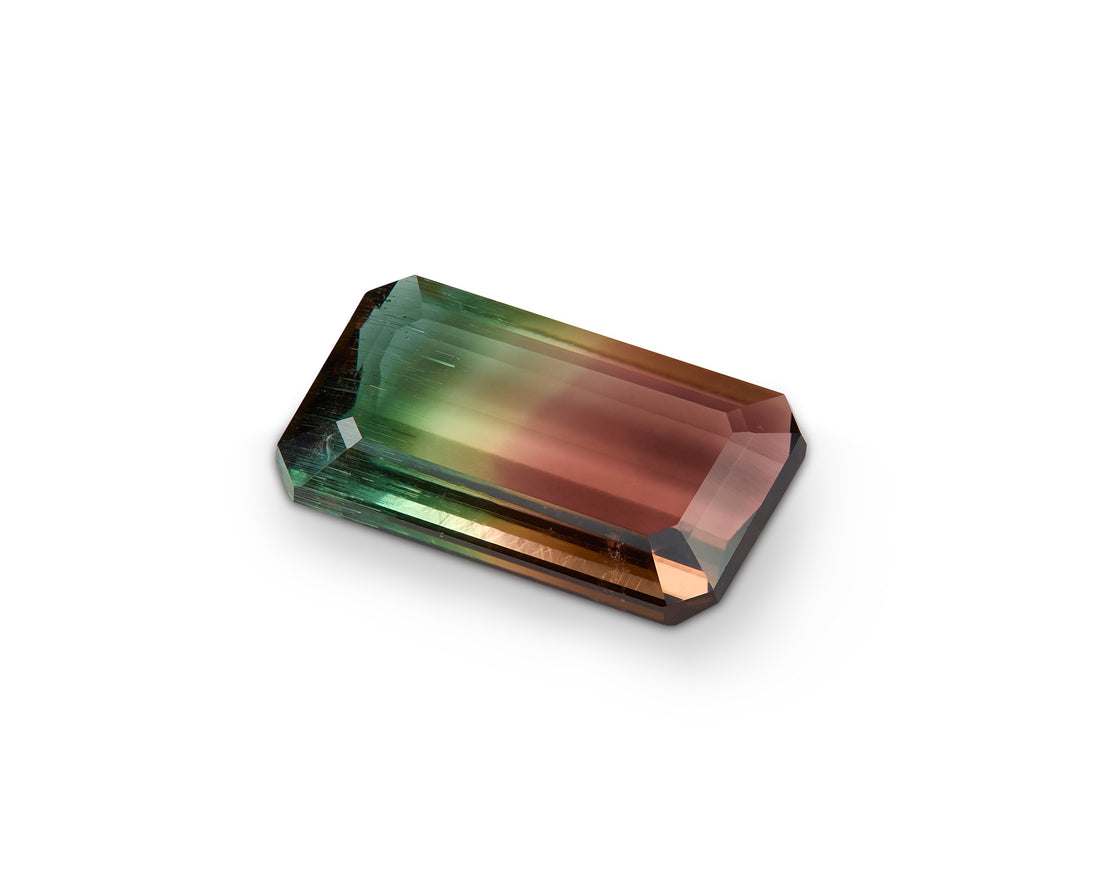 1.11ct Watermelon Tourmaline Emerald Cut Afghanistan Origin