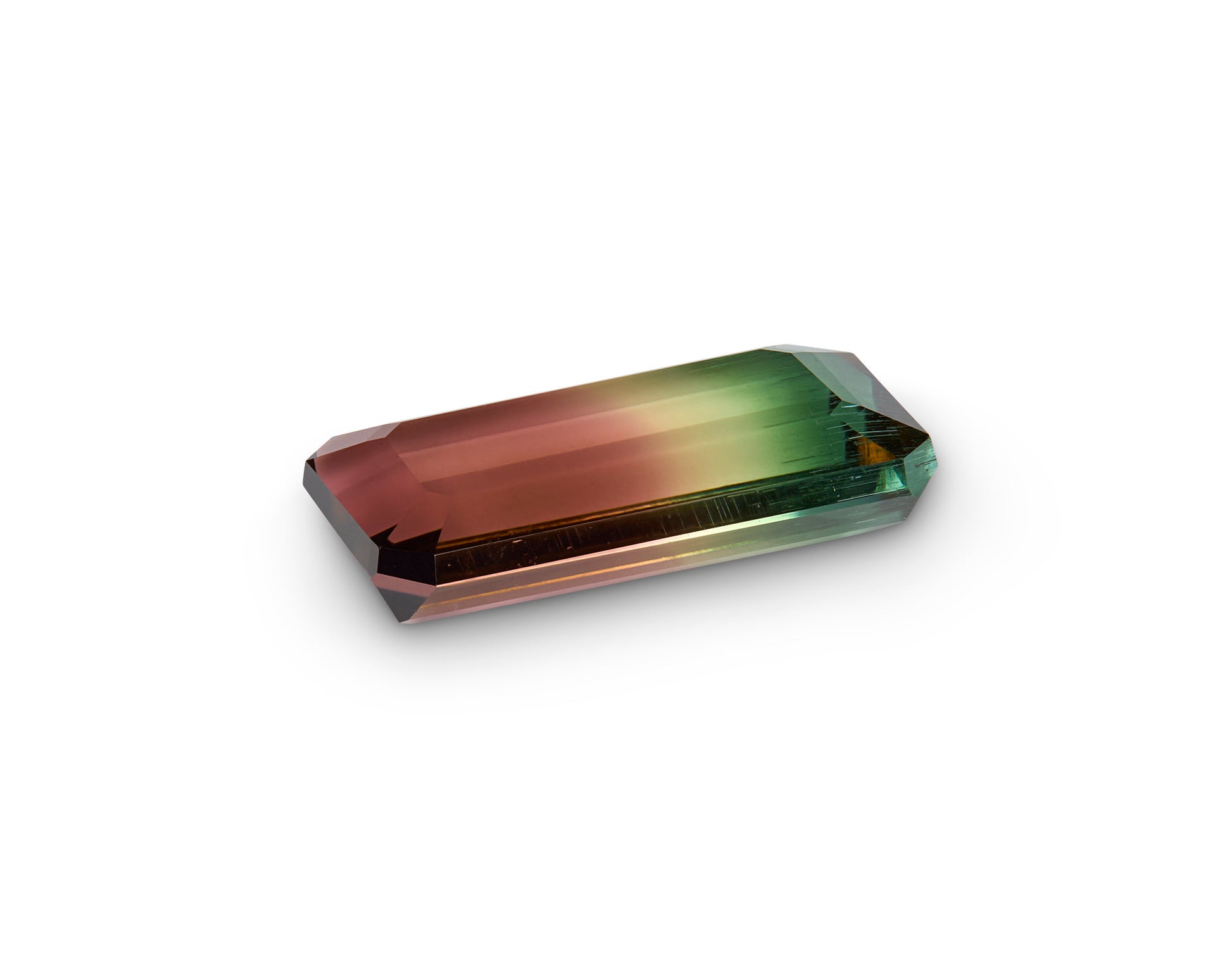1.11ct Watermelon Tourmaline Emerald Cut Afghanistan Origin