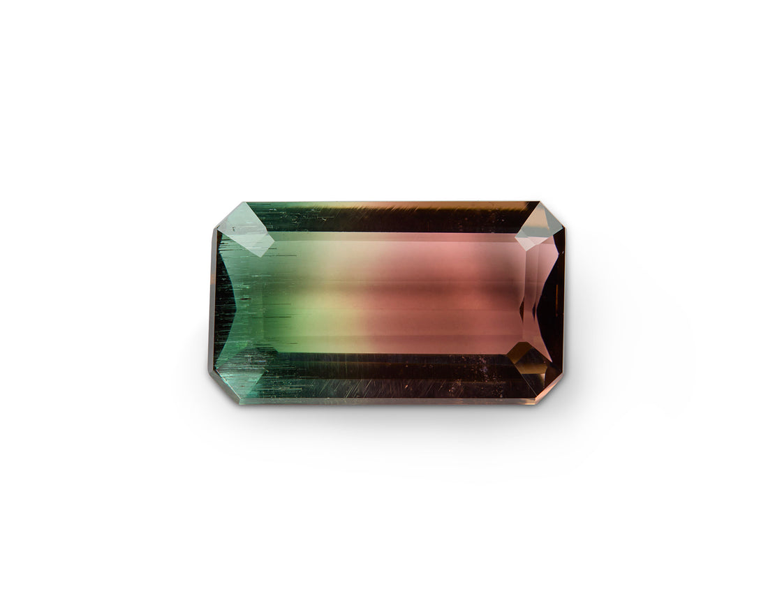 1.11ct Watermelon Tourmaline Emerald Cut Afghanistan Origin