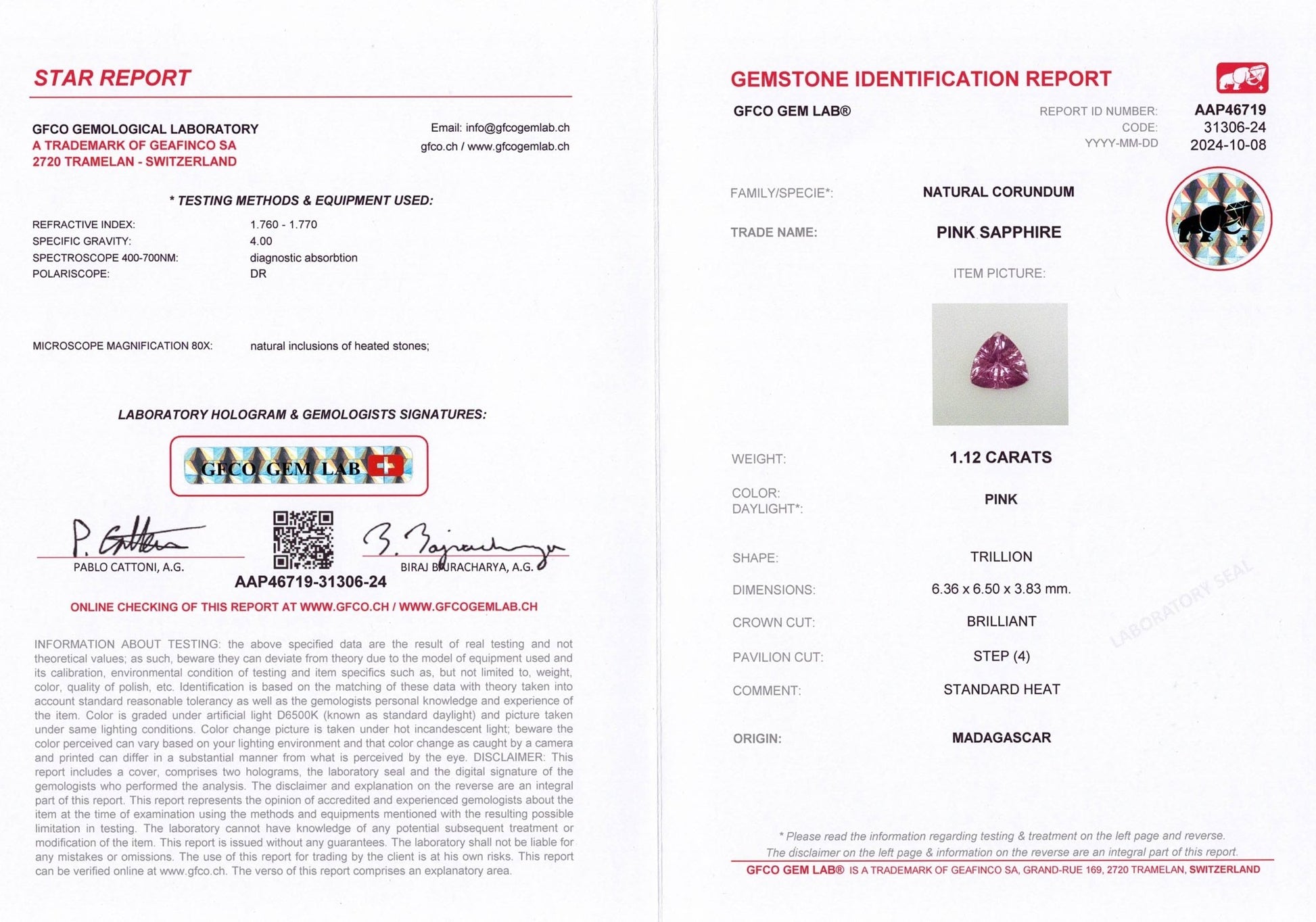 1.12ct Pink Sapphire - The Sapphire Merchant