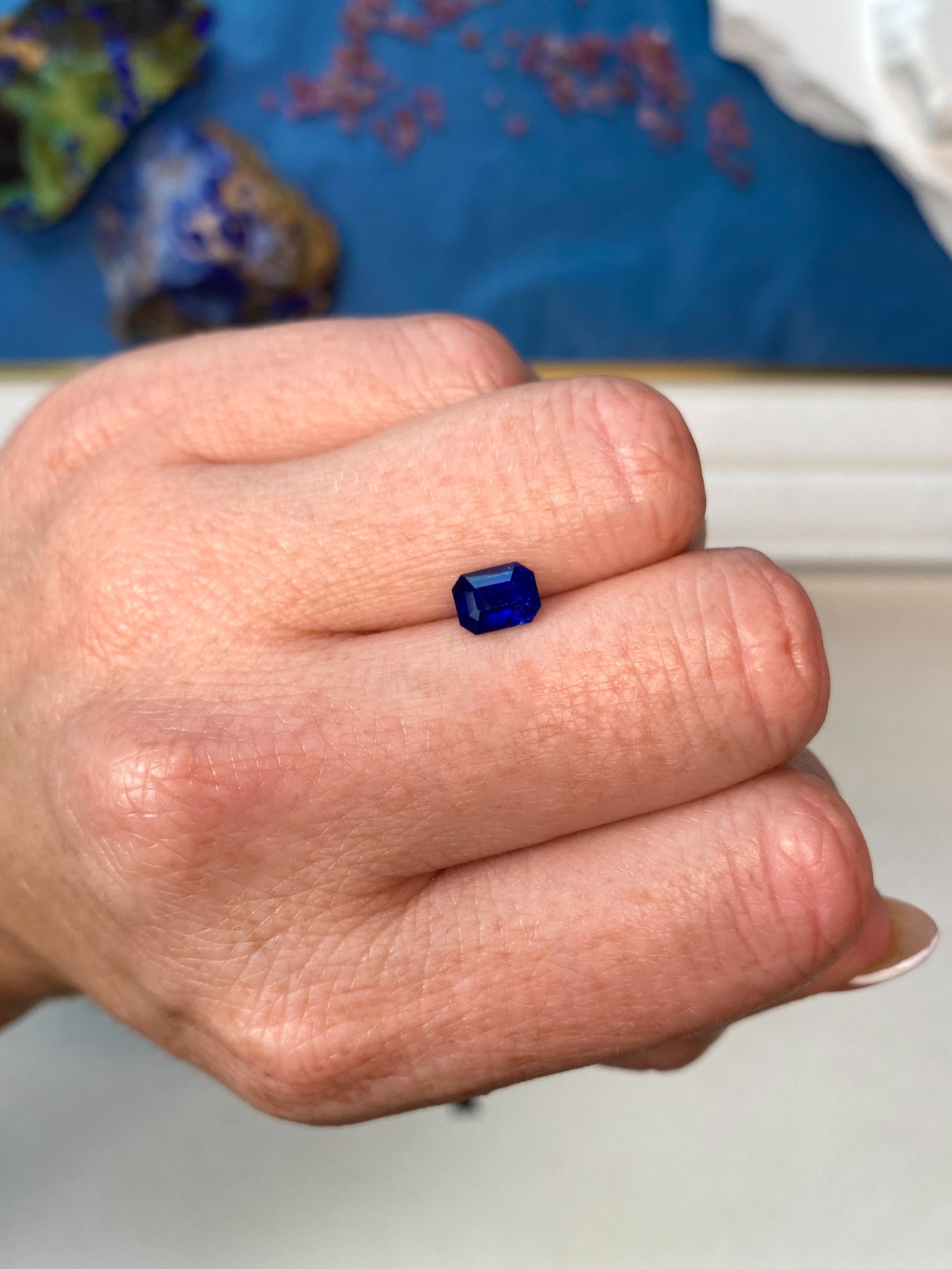 1.22ct Royal Blue Sapphire Emerald Cut