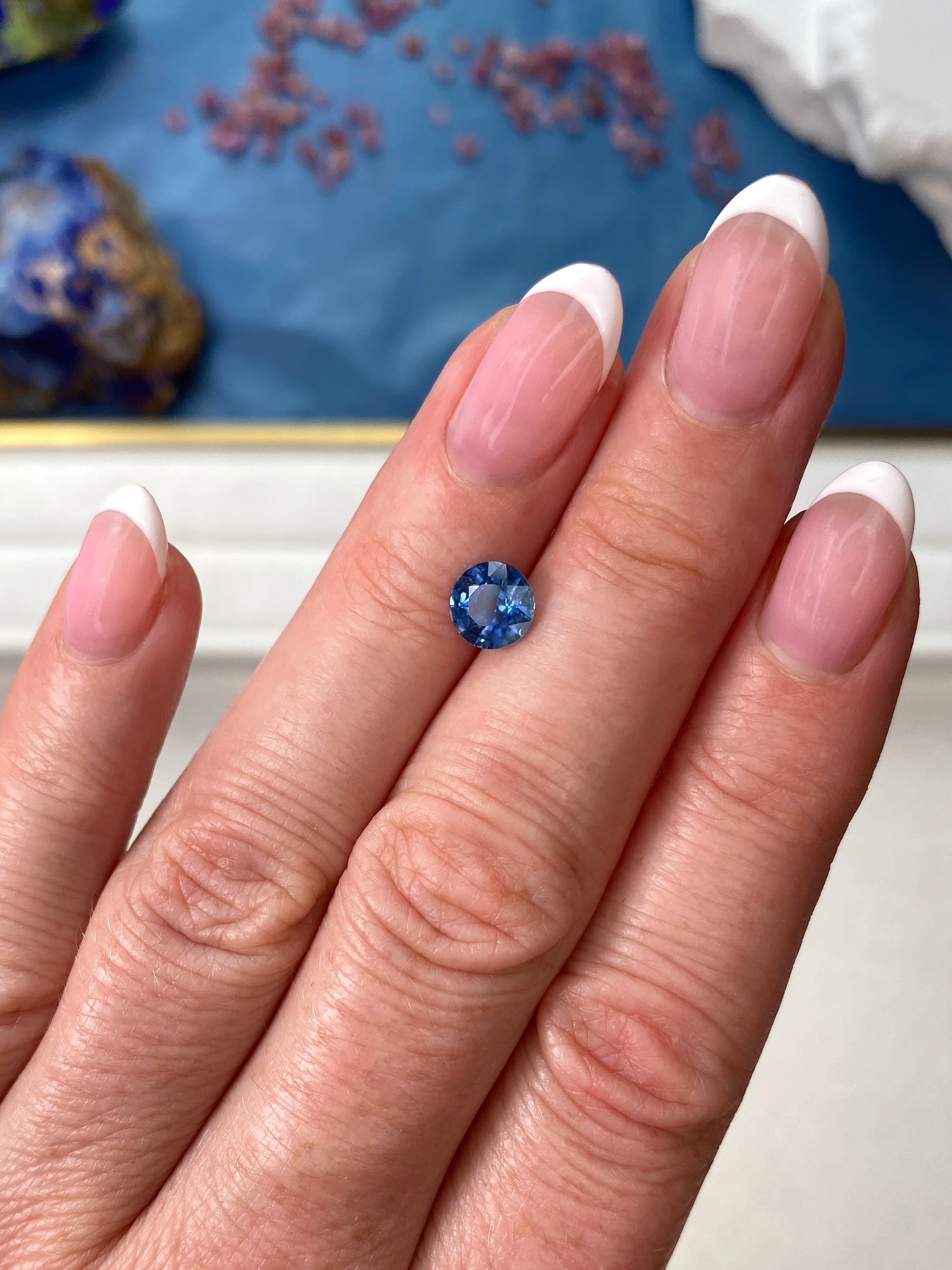 1.26ct Blue Sapphire Round Brilliant Cut Sri Lanka Origin