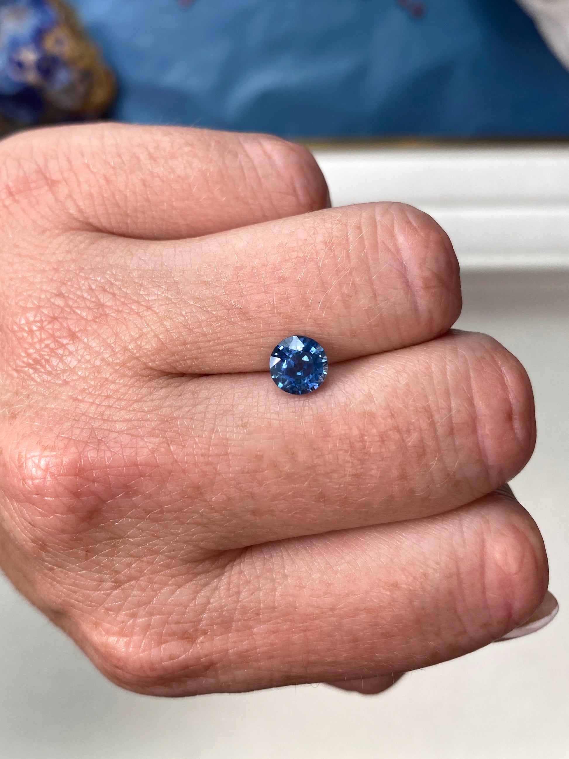 1.26ct Blue Sapphire Round Brilliant Cut Sri Lanka Origin