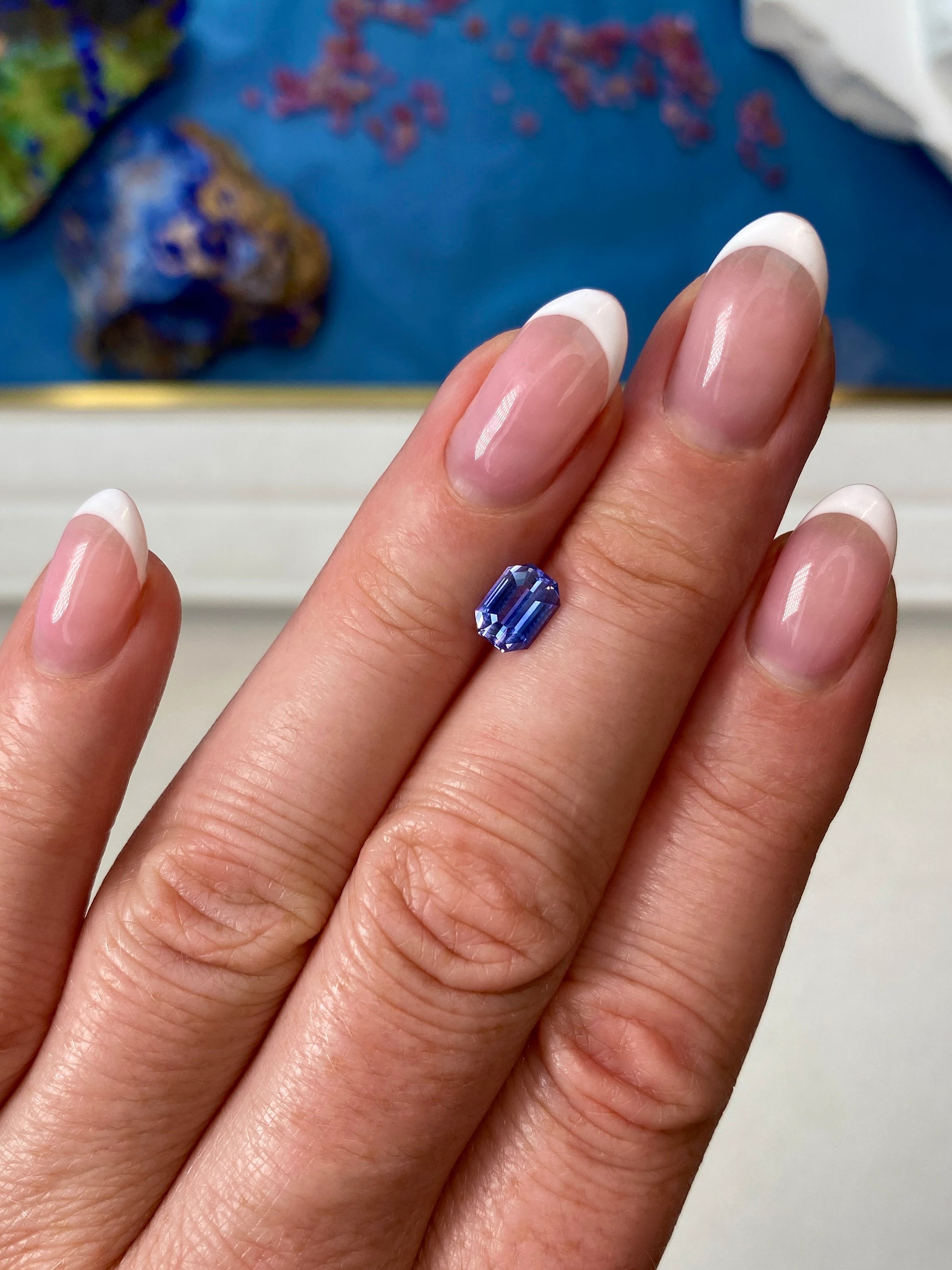1.27ct Blue Sapphire on Hand