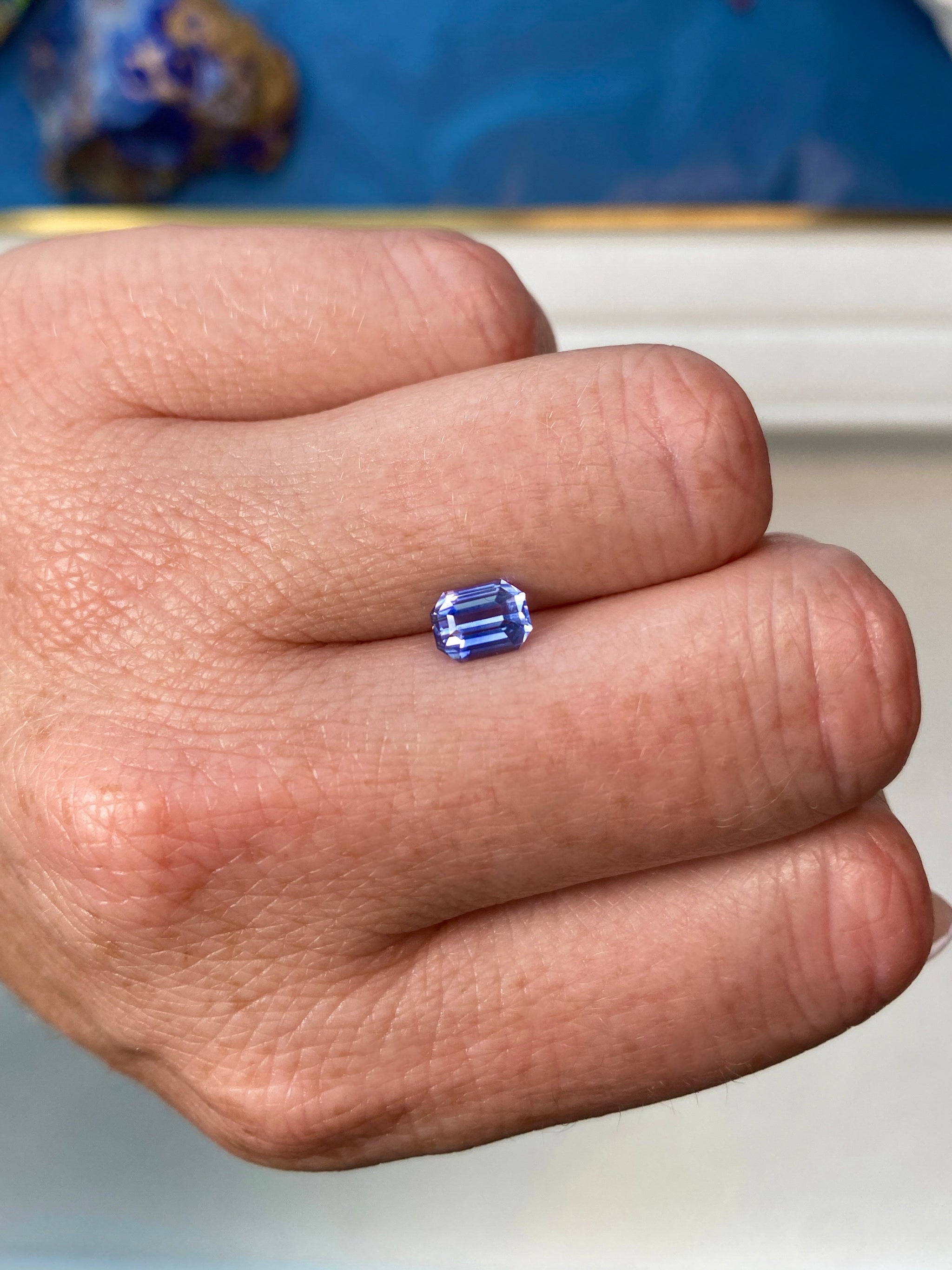 1.27ct Blue Sapphire on Hand