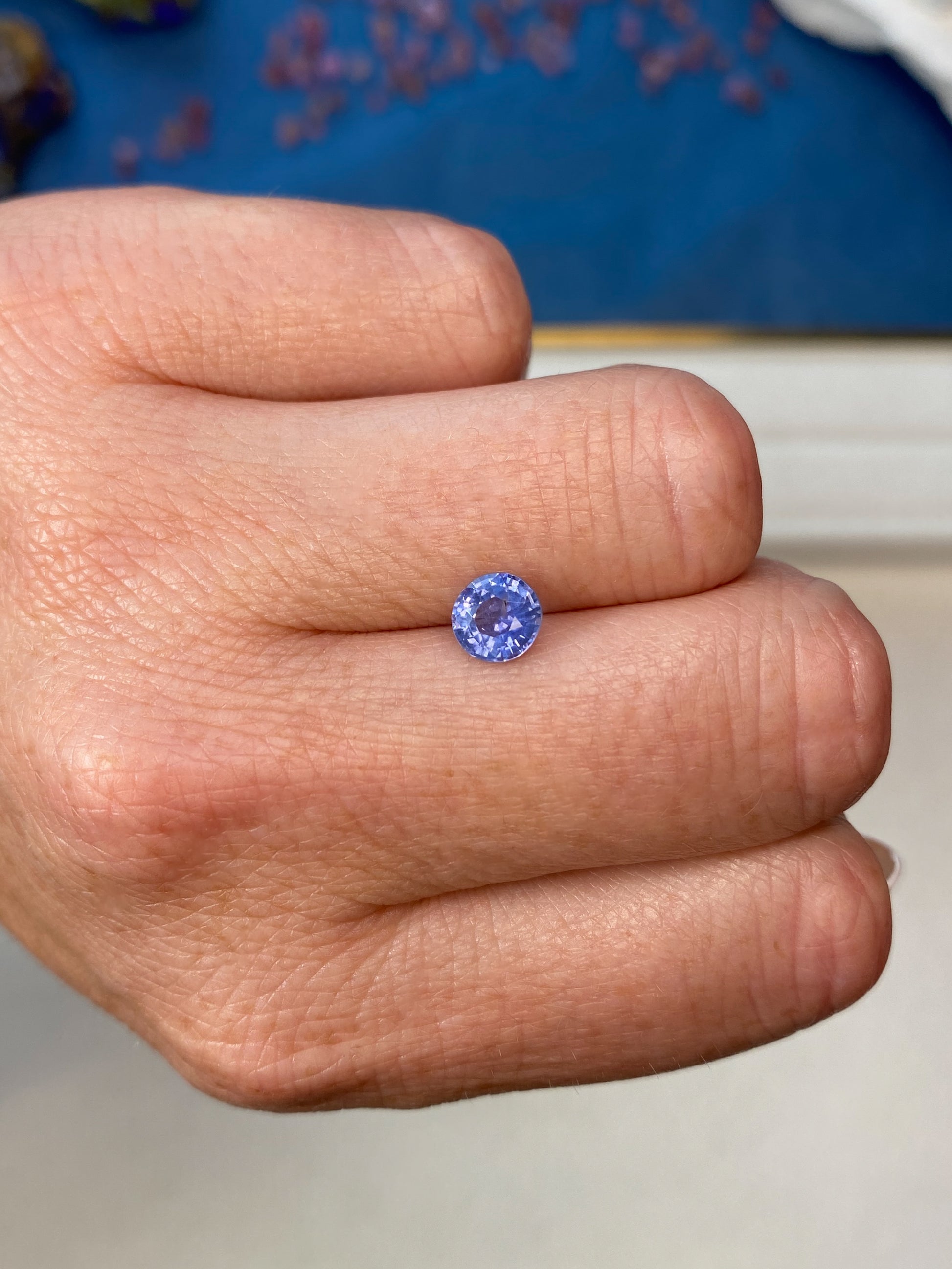 1.27ct Cornflower Blue Sapphire Round Brilliant Cut