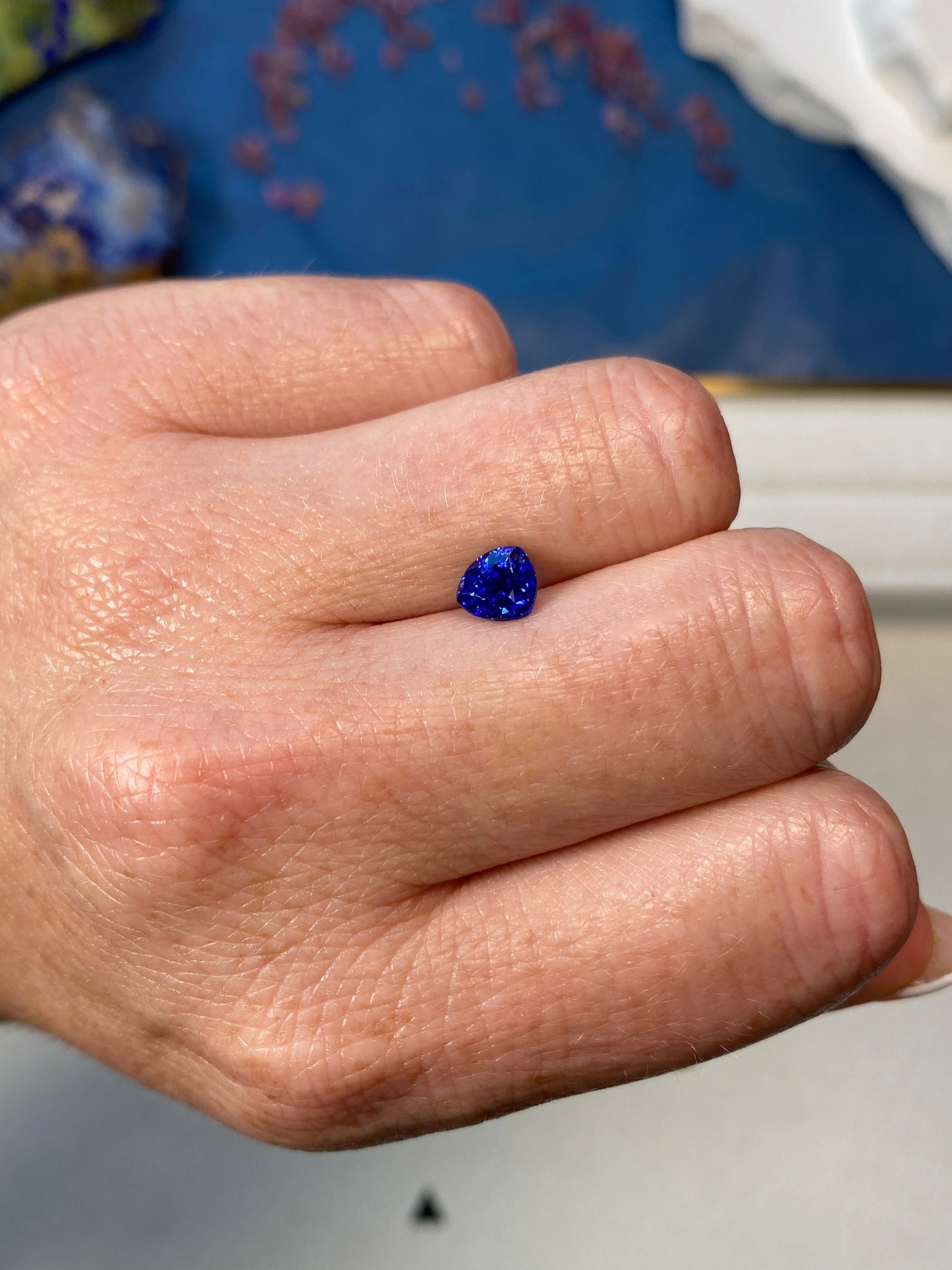 1.27ct Royal Blue Sapphire Trillion 1