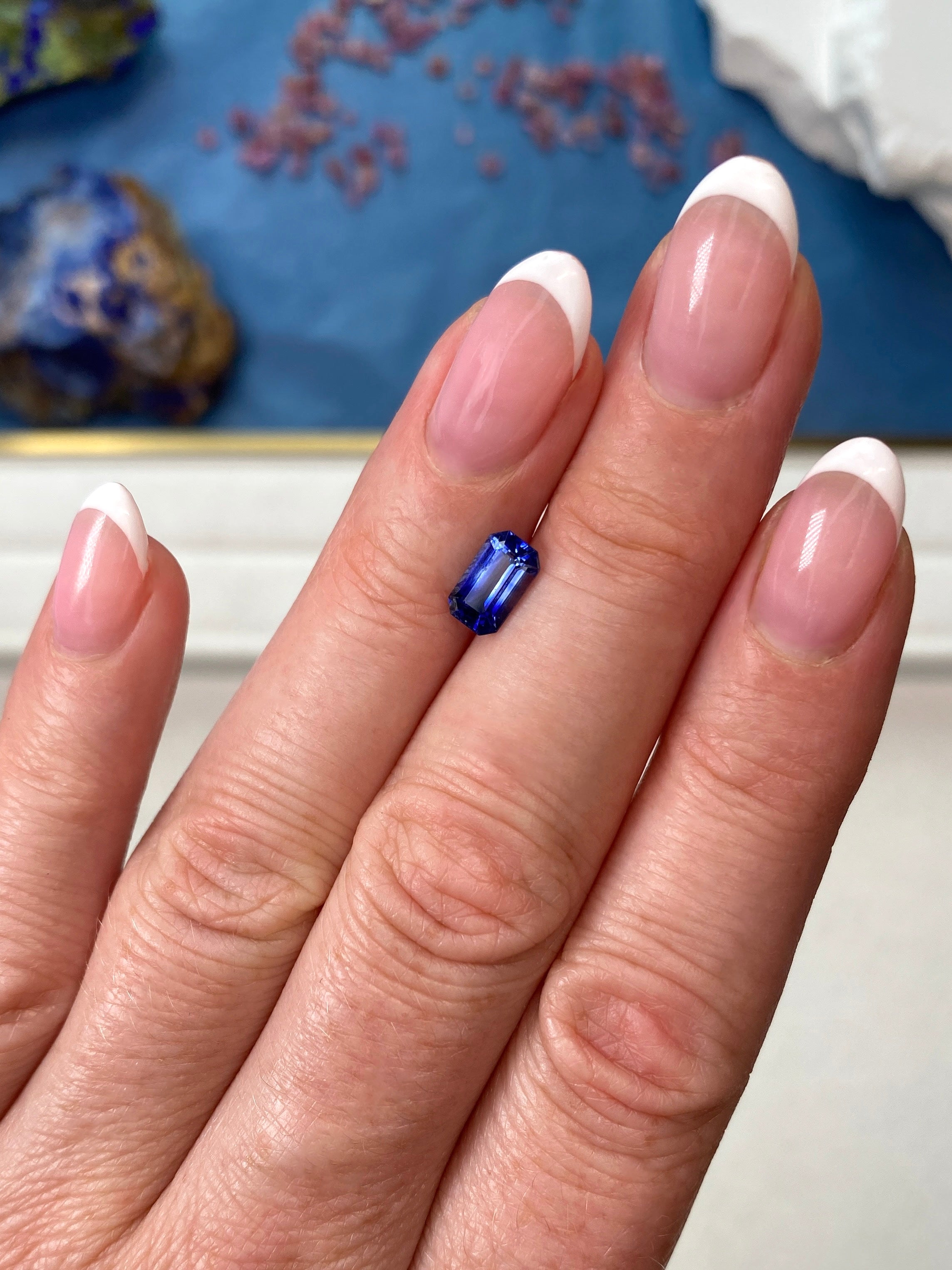 1.31ct Cornflower Blue Sapphire Emerald Cut