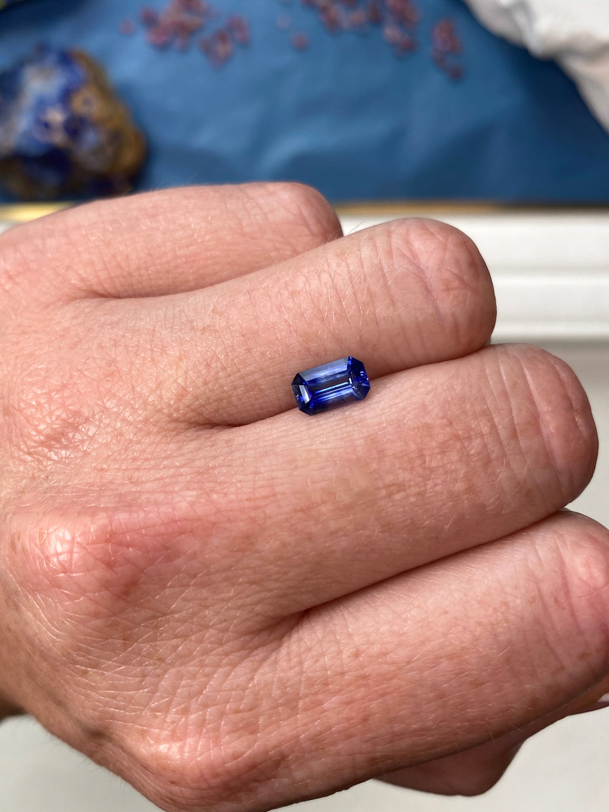 1.31ct Cornflower Blue Sapphire Emerald Cut