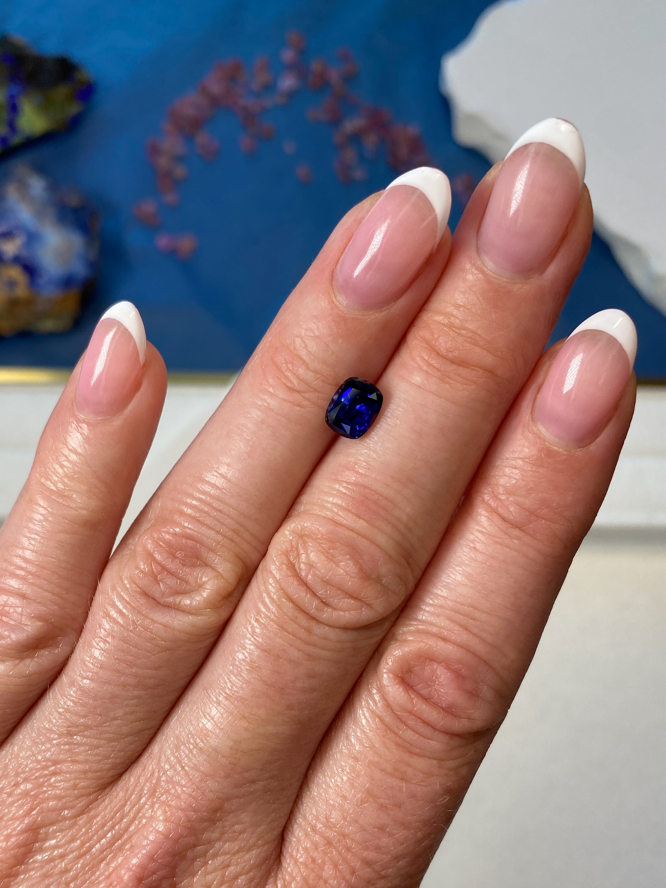 1.34ct Royal Blue Sapphire Cushion Cut