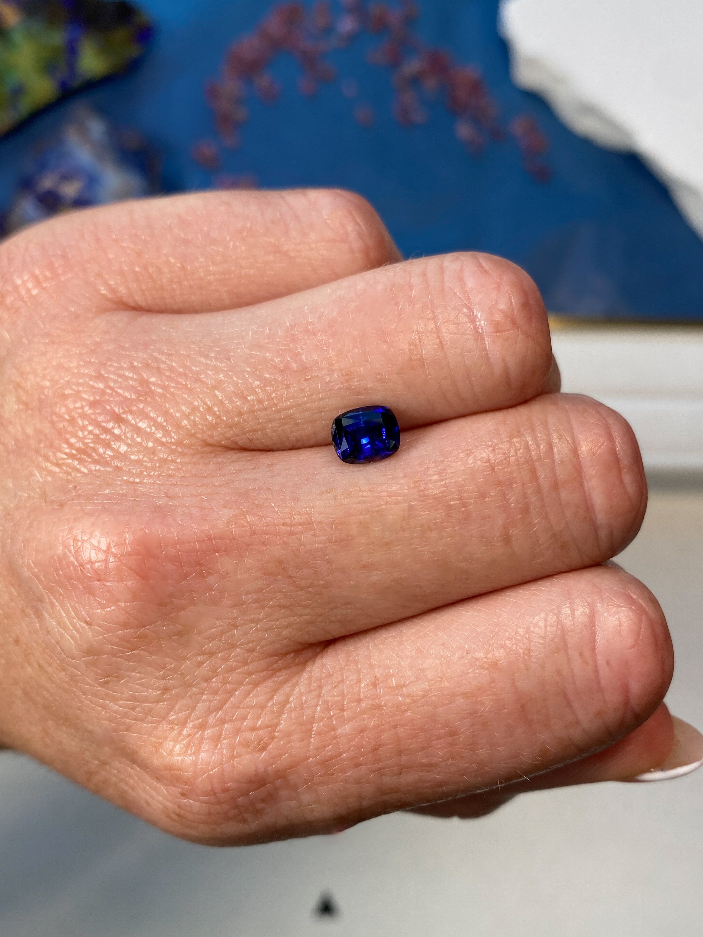 1.34ct Royal Blue Sapphire Cushion Cut