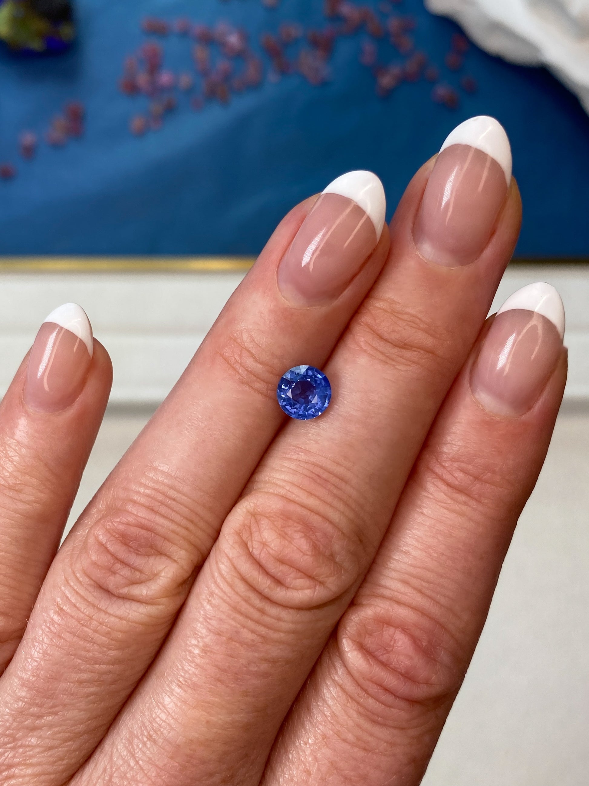 1.42ct Cornflower Blue Sapphire Round Brilliant Cut