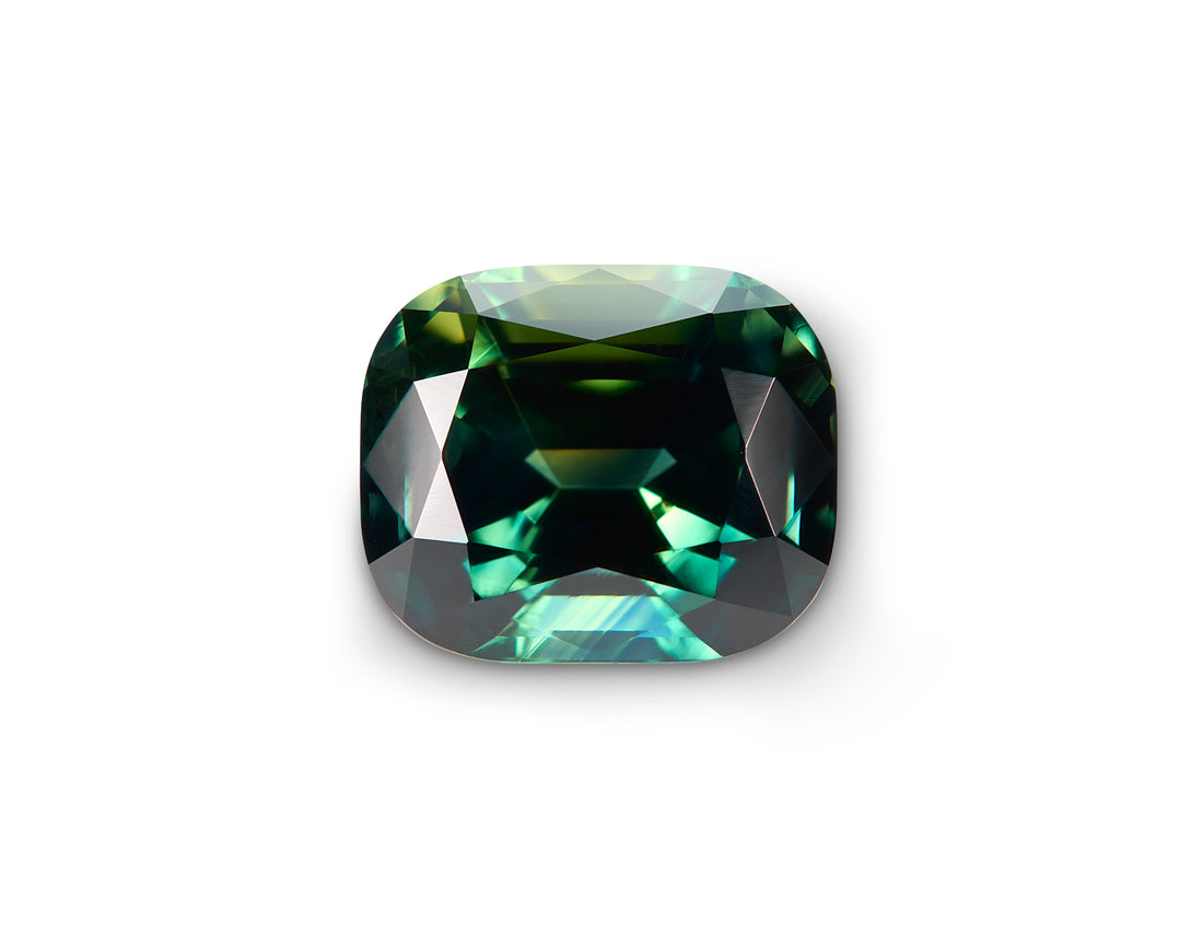 1.48ct Green-BLUE Teal Sapphire Cushion Cut Australia Origin