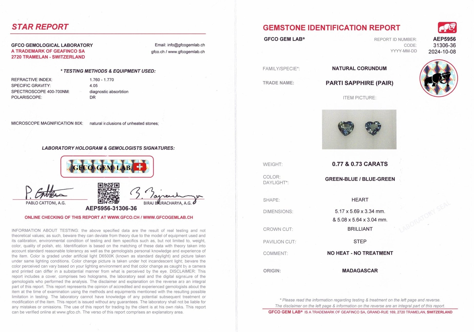 1.50ct Parti Sapphire Pair - The Sapphire Merchant