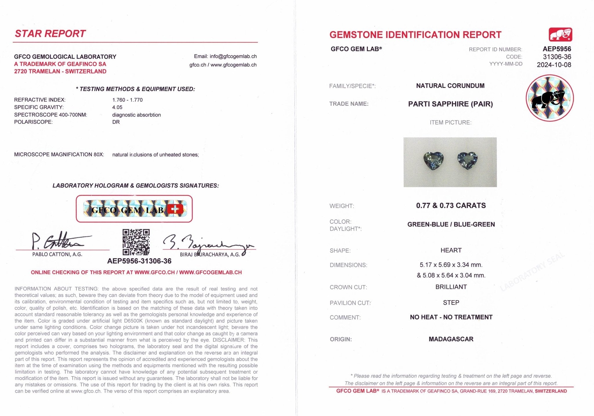 1.50ct Parti Sapphire Pair - The Sapphire Merchant