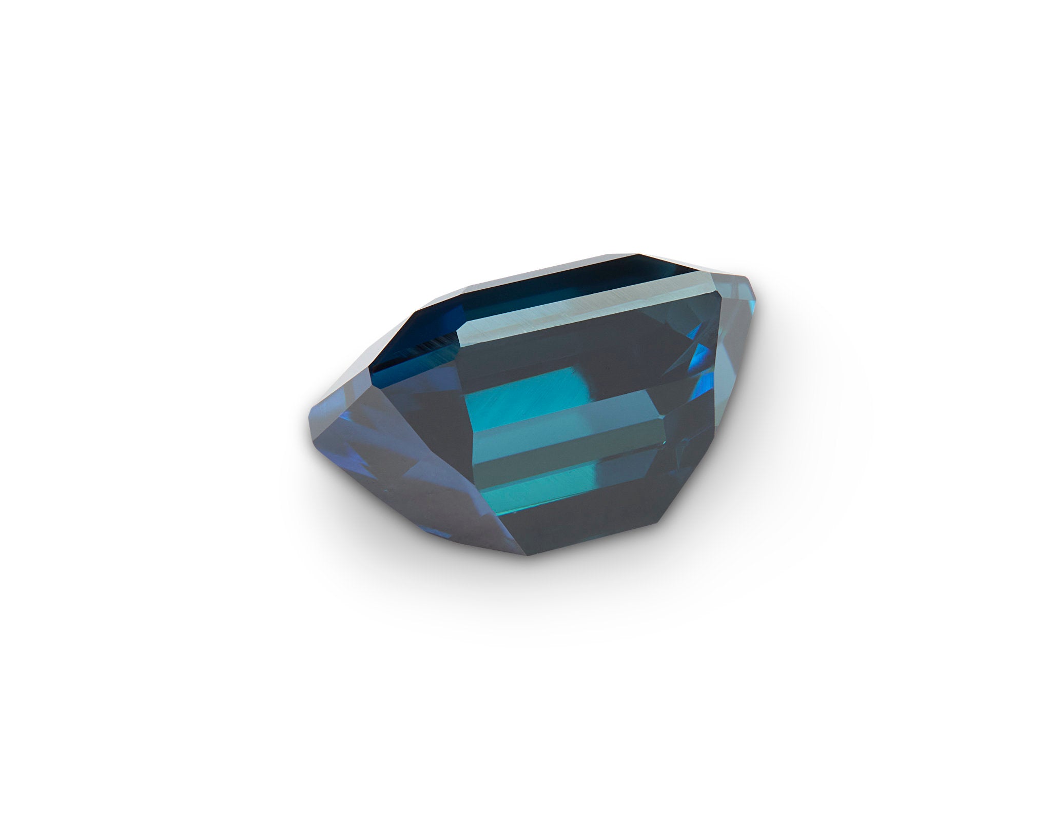 1.52ct Peacock Blue Sapphire Emerald Cut