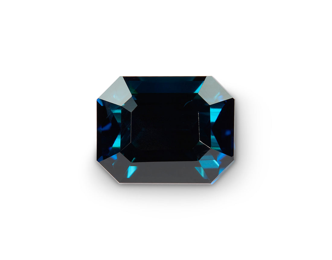 1.52ct Peacock Blue Sapphire Emerald Cut