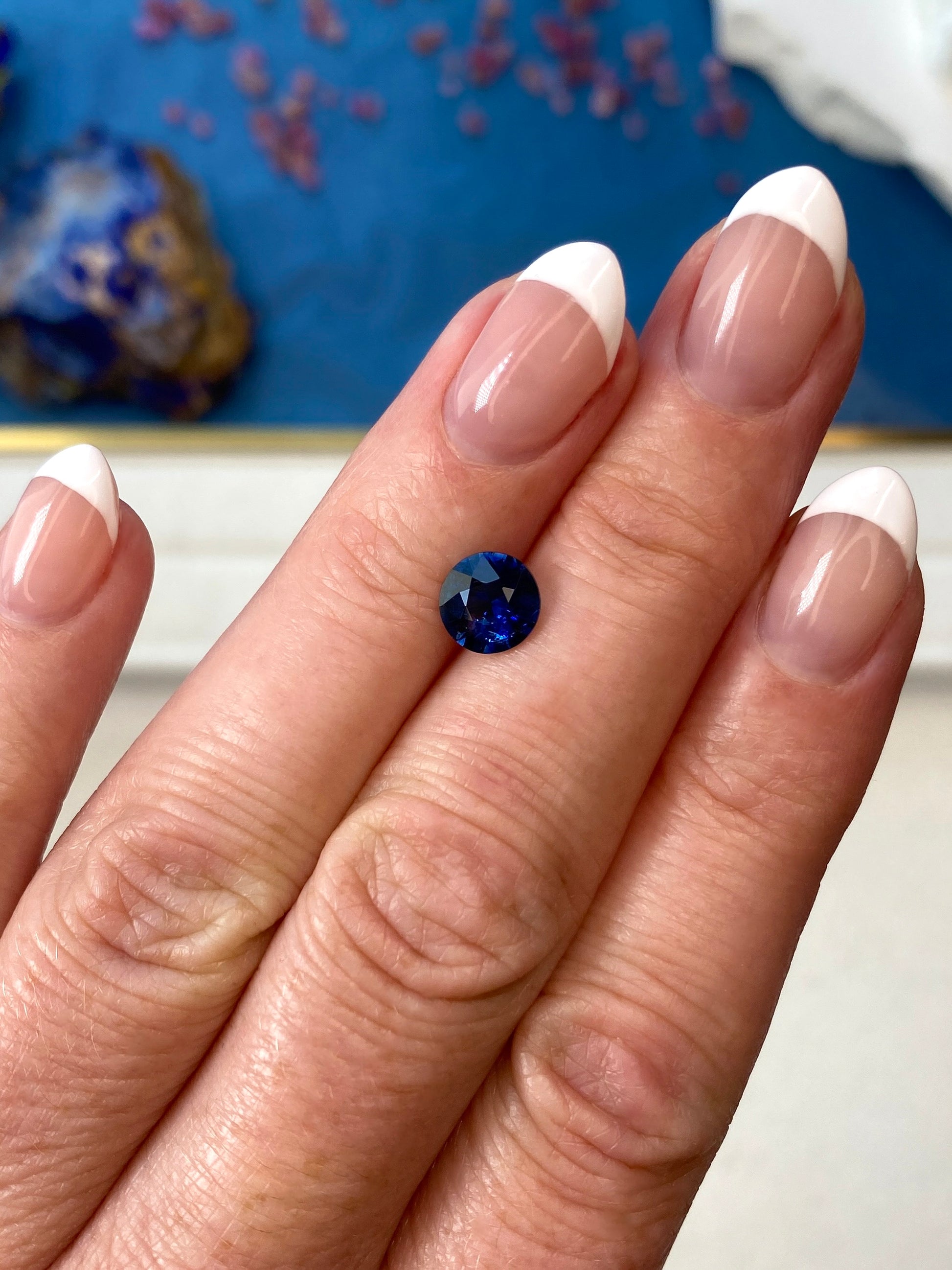 1.53ct Royal Blue Sapphire Round Brilliant Cut