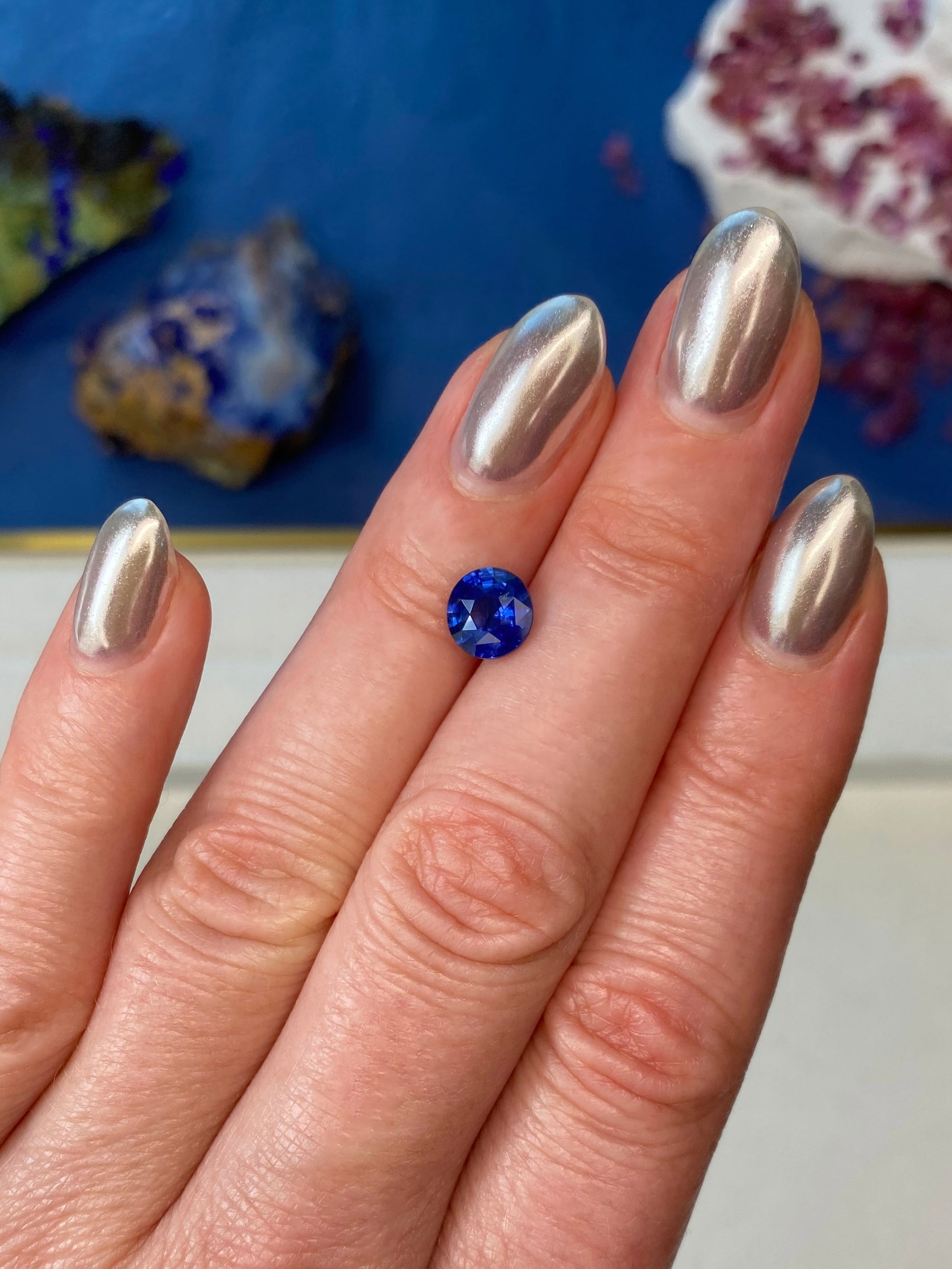 1.60ct Royal Blue Sapphire Round Brilliant